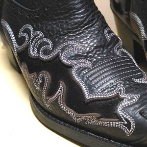 ARIAT Deertan Women's Black Leather & Suede Cowboy Boots 10010263 Size 7B